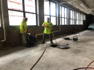 Hydrojet Machine is setting up by the worker