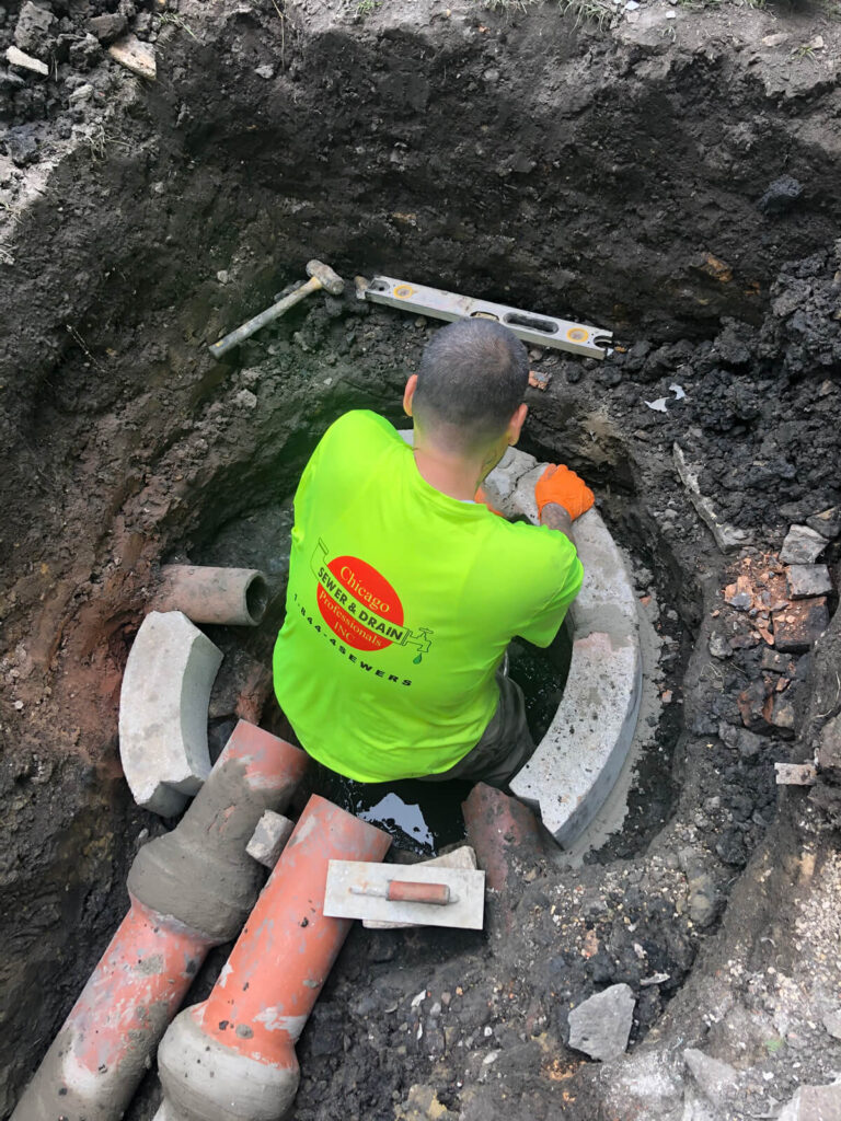 Worker Under Sewer Pipe