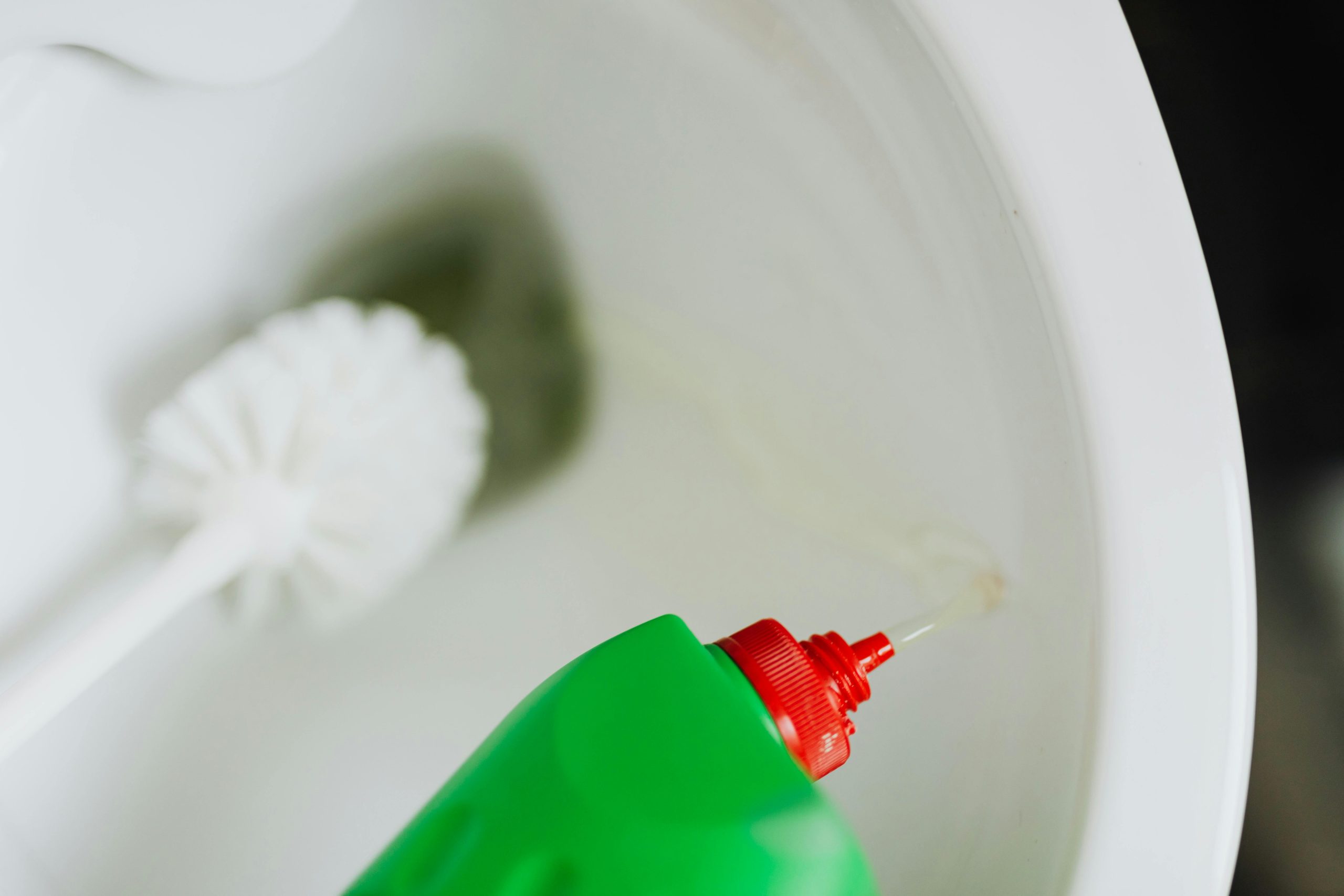 A clogged toilet before hydro-jetting drain cleaning in Chicago