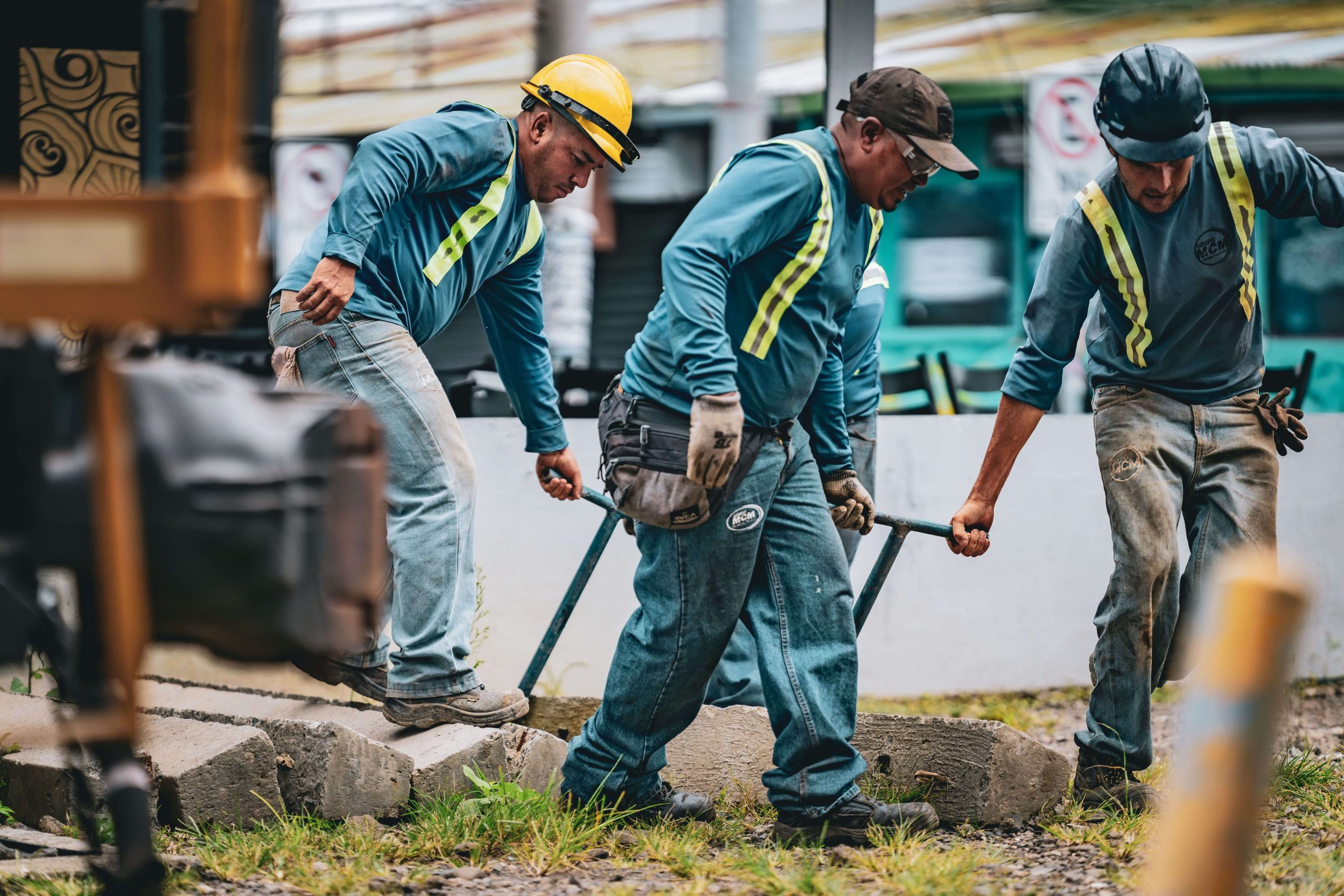 Workers at a Chicago construction site disrupting a sewer line